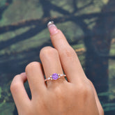 Round Cut 4 Prong Amethyst Engagement Ring Cluster Anniversary Ring
